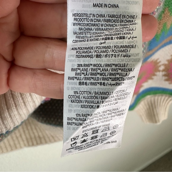 NWT BODEN Abi Jacquard Cardigan Multi Aztec SZ S - Picture 5 of 6